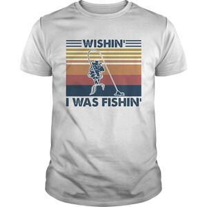Wishin I Was Fishin Fishing Retro Shirt